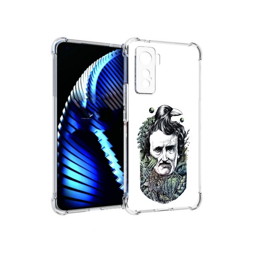 

Чехол MyPads Tocco для Vivo iQOO 5 Эдгар Аллан с вороном, Прозрачный, Tocco