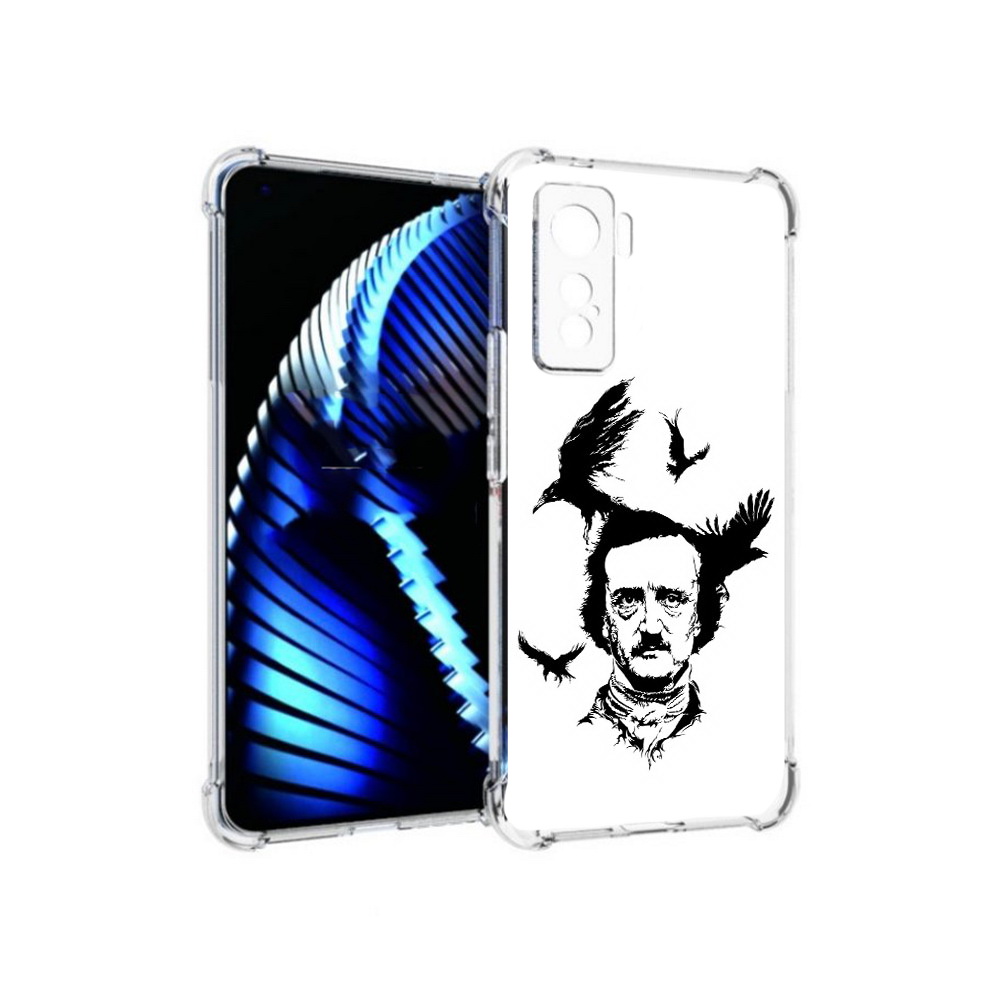 

Чехол MyPads Tocco для Vivo iQOO 5 Эдгар Аллан черно белый, Прозрачный, Tocco