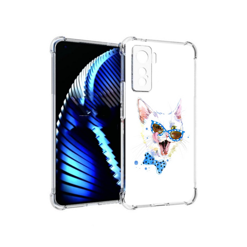 

Чехол MyPads Tocco для Vivo iQOO 5 белый кот, Прозрачный, Tocco