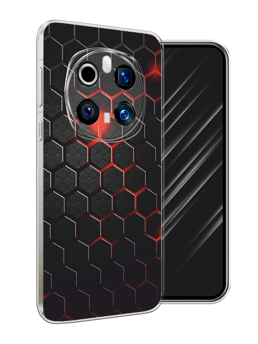 

Чехол Awog на Honor Magic 7 Pro "Фон соты красные", Красный;черный, 6125650-1
