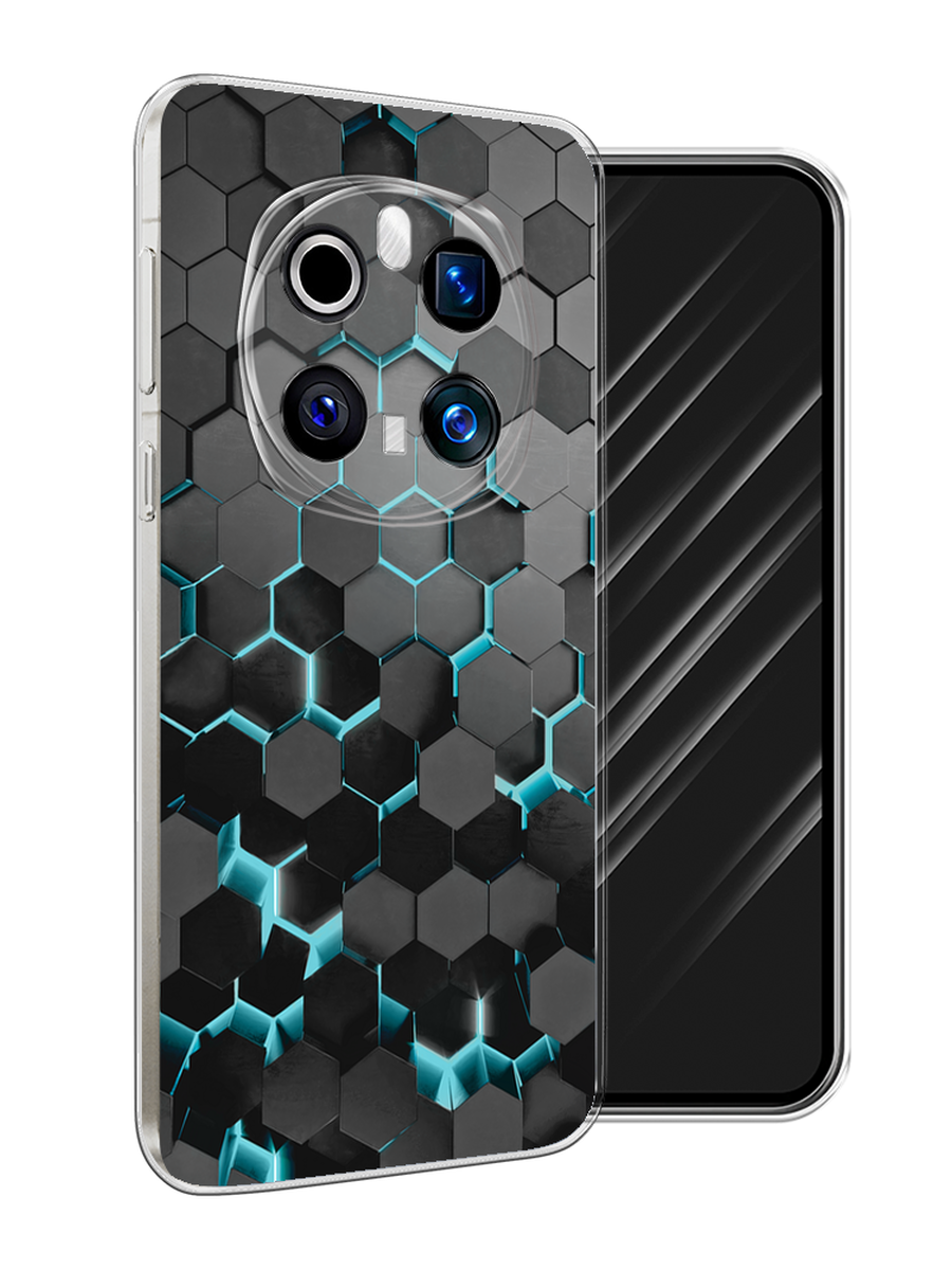 

Чехол Awog на Honor Magic 7 Pro "Соты бирюзовые", Черный;бирюзовый;синий, 6125650-1