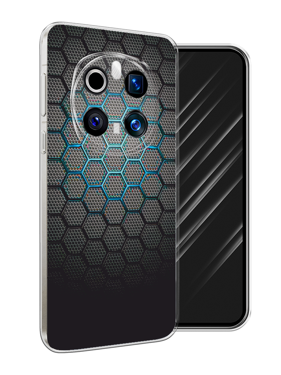 

Чехол Awog на Honor Magic 7 Pro "Бирюзовые соты", Бирюзовый;синий;черный, 6125650-1