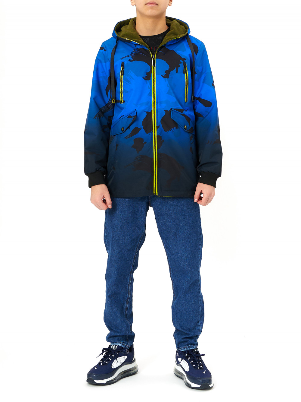 фото Куртка детская для мальчиков nobrand ad221 цвет синий размер 140