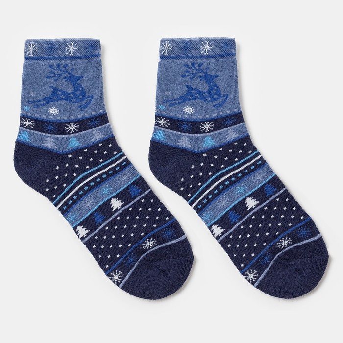 

Носки детские махровые «Олень», цвет тёмно-синий, размер 20-22