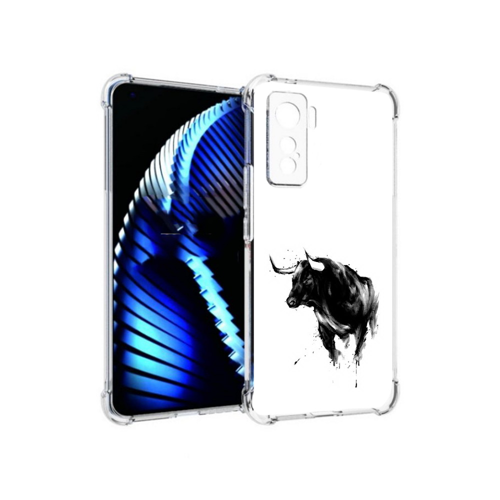 

Чехол MyPads Tocco для Vivo iQOO 5 бык, Прозрачный, Tocco