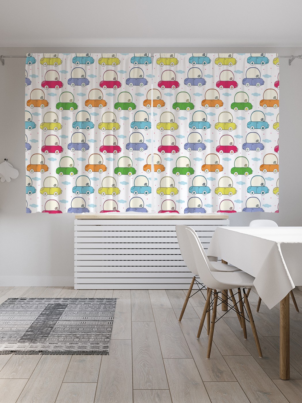 фото Классические шторы joyarty "разноцветные кузова машин", oxford delux, 2 полотна 145x180 см