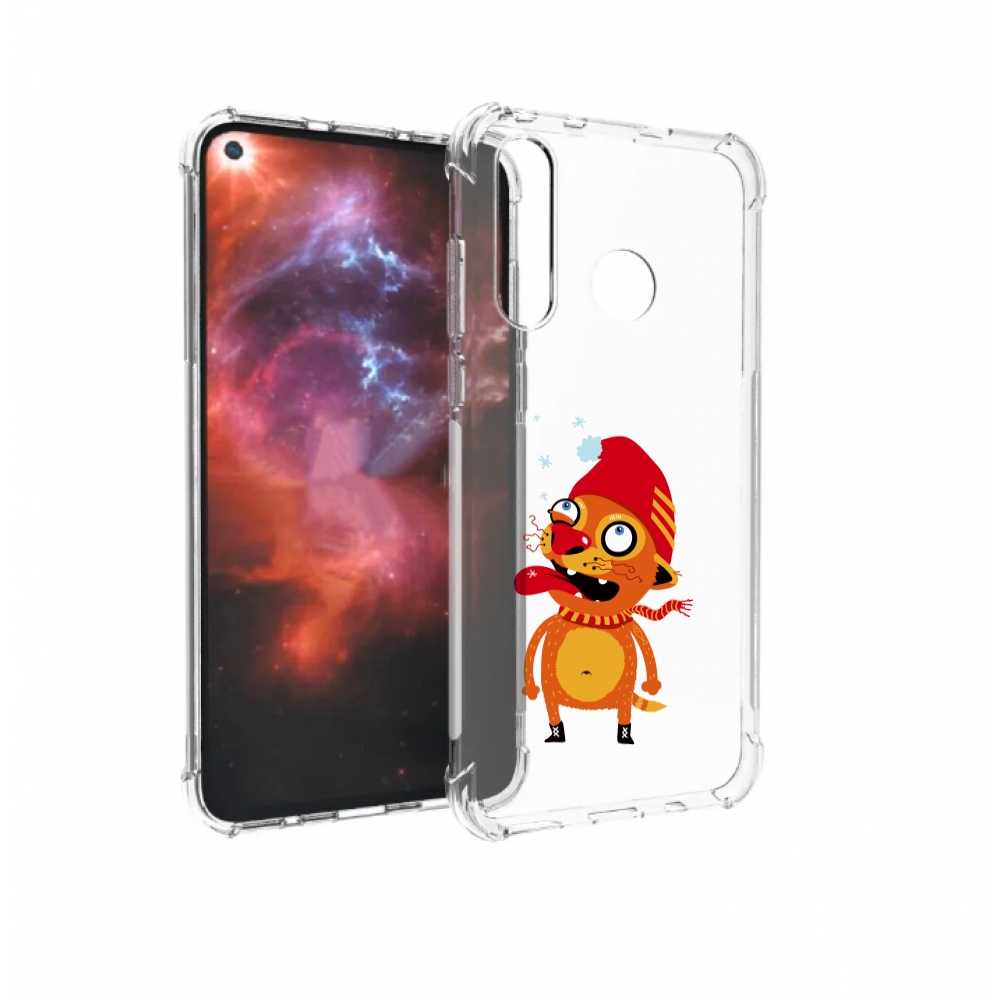 

Чехол бампер MyPads Зимний кот для Huawei Nova 4 противоударный, Прозрачный, Tocco