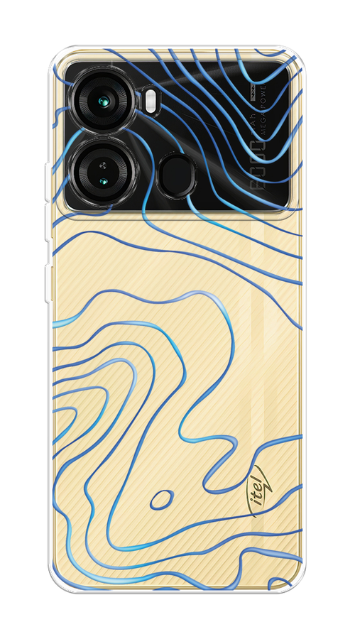 

Чехол на Itel P40 "Blue lines", Прозрачный;синий, 3201350-1