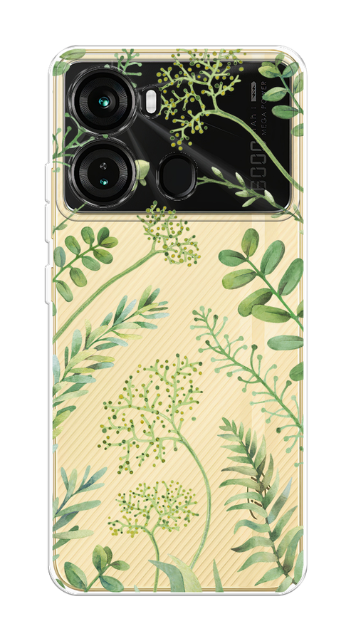 

Чехол на Itel P40 "Green Leaves", Зеленый;прозрачный, 3201350-1