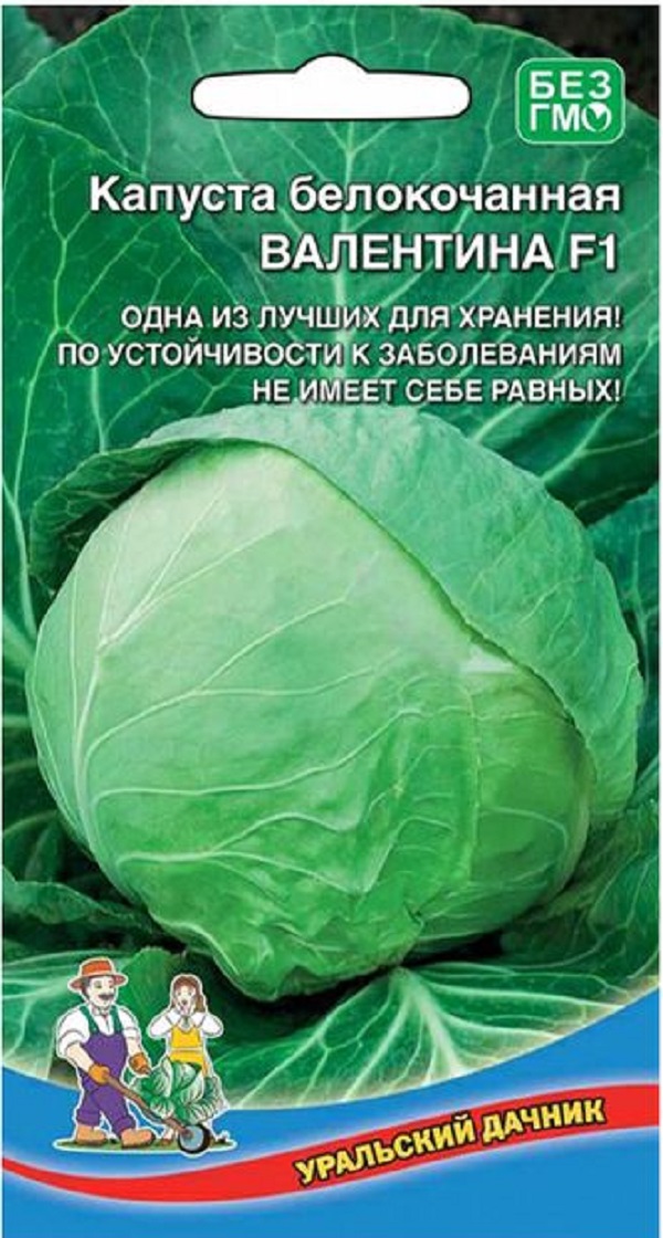 Семена капуста белокочанная Валентина F1 Уральский Дачник 74144 1 уп.
