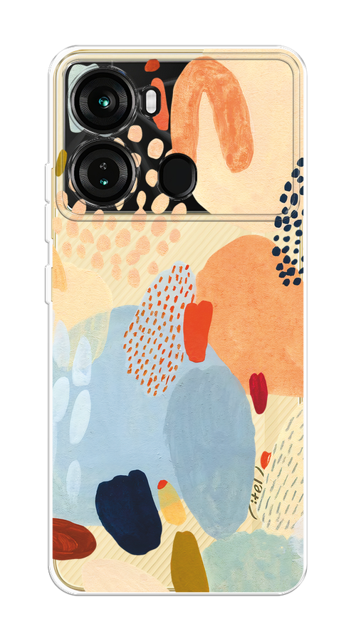 

Чехол на Itel P40 "Необычная абстракция", Бежевый;голубой, 3201350-1