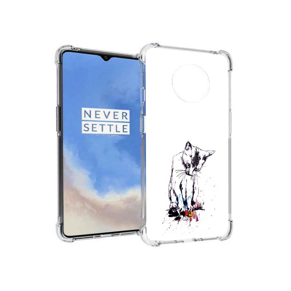 

Чехол MyPads Tocco для OnePlus 7T кот и микки (PT227044.138.399), Прозрачный, Tocco