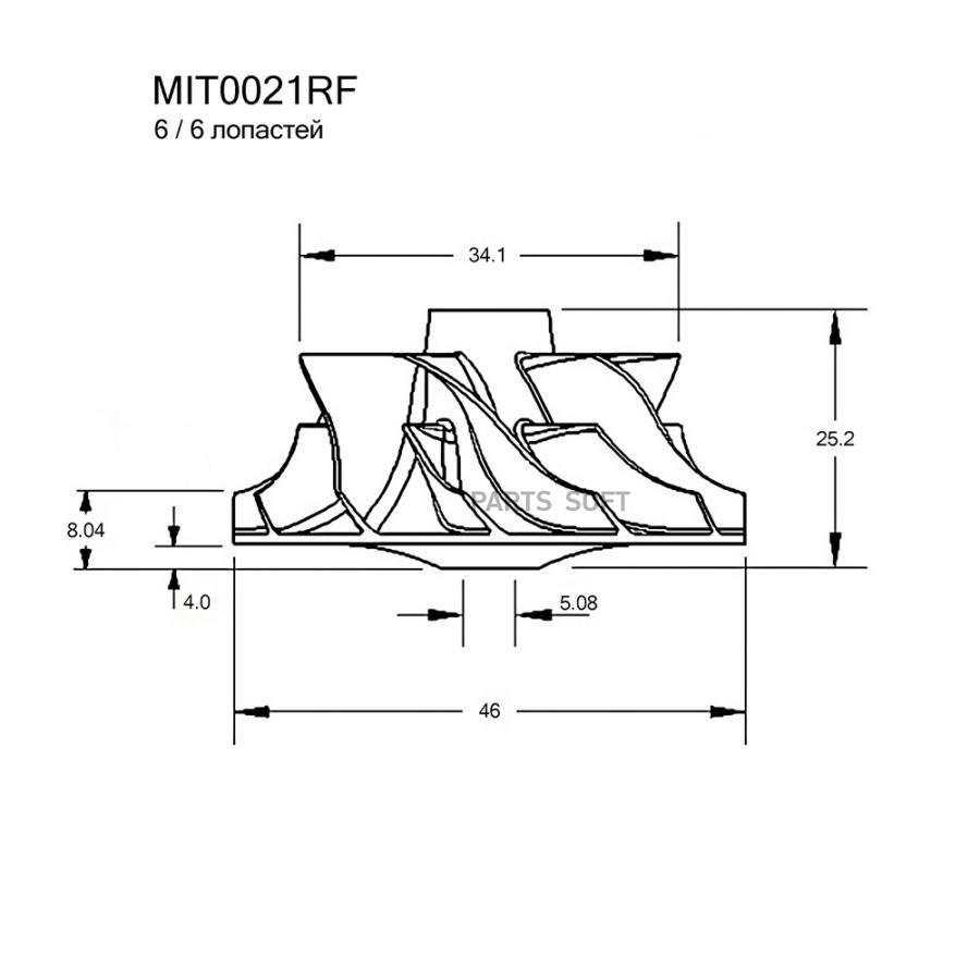 

Крыльчатка Турбокомпрессора Krauf MIT0021RF