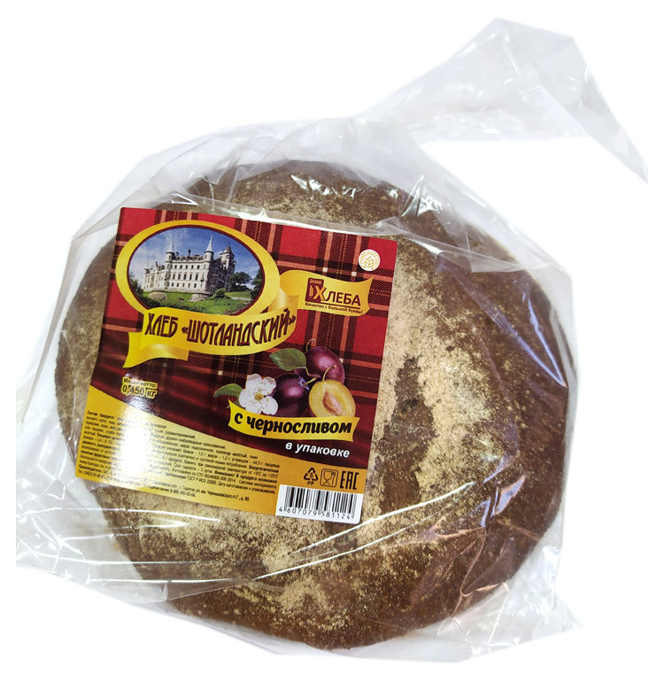 

Хлеб серый Знак хлеба Шотландский ржано-пшеничный сухофрукты 450 г, Шотландский ржано-пшеничный