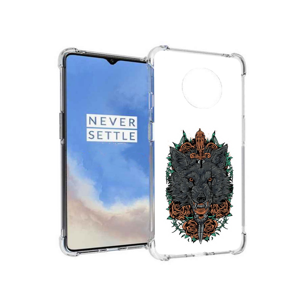 

Чехол MyPads Tocco для OnePlus 7T красивый злой волк (PT227044.138.409), Прозрачный, Tocco
