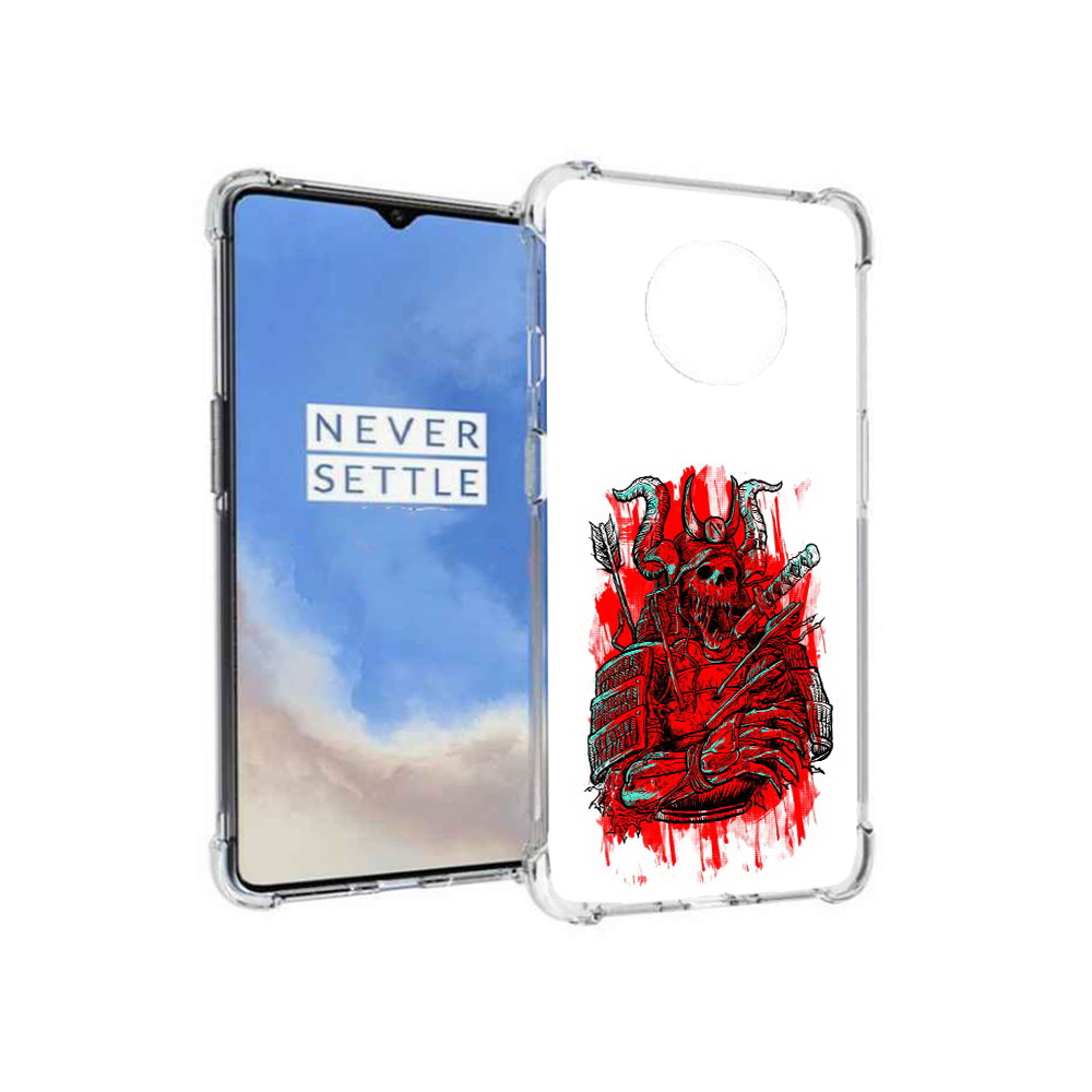 

Чехол MyPads Tocco для OnePlus 7T красный скелет воин (PT227044.138.413), Прозрачный, Tocco