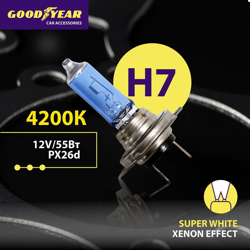 

Лампа автомобильная галогенная Goodyear Н3 12V 55W PK22s