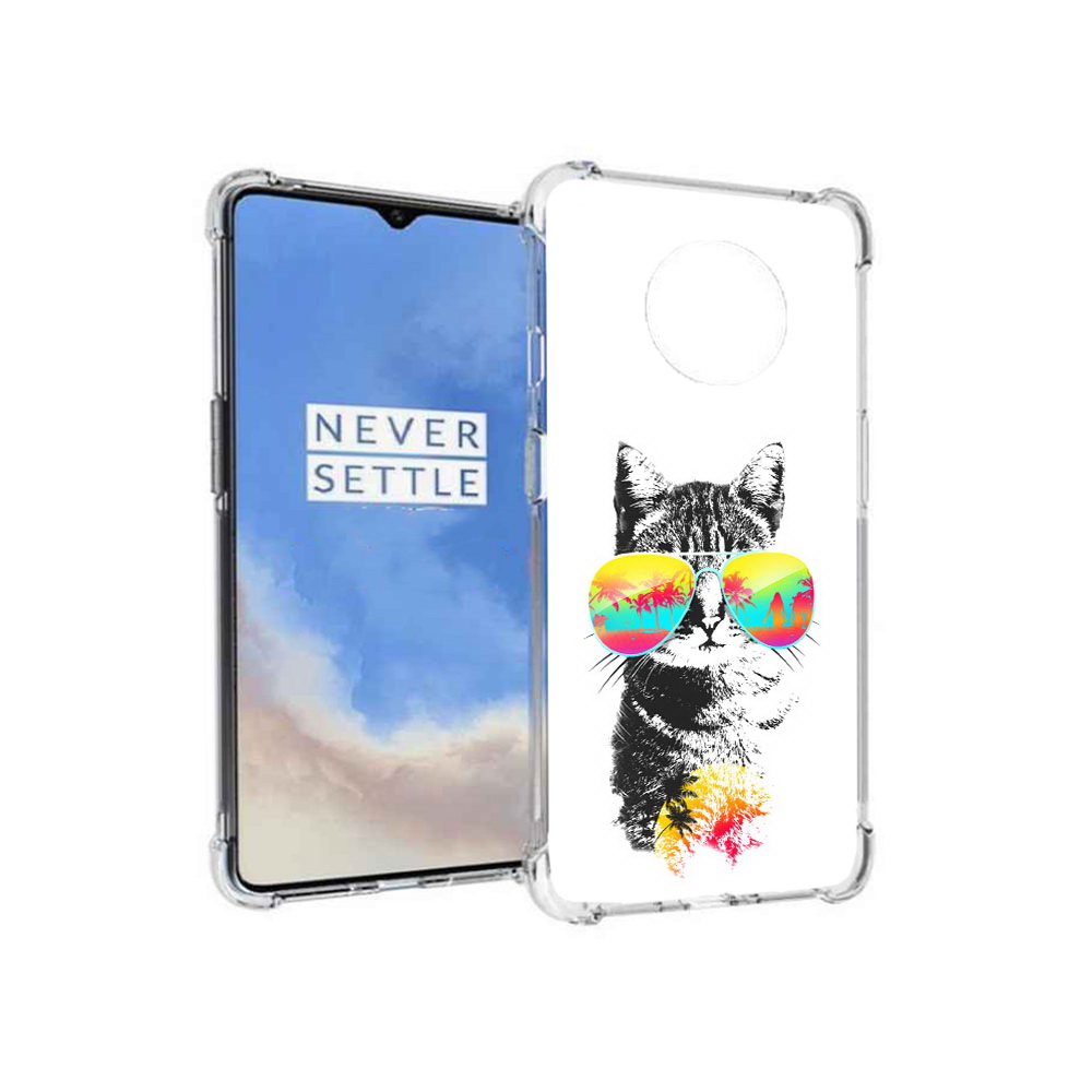 

Чехол MyPads Tocco для OnePlus 7T крутой кот (PT227044.138.425), Прозрачный, Tocco