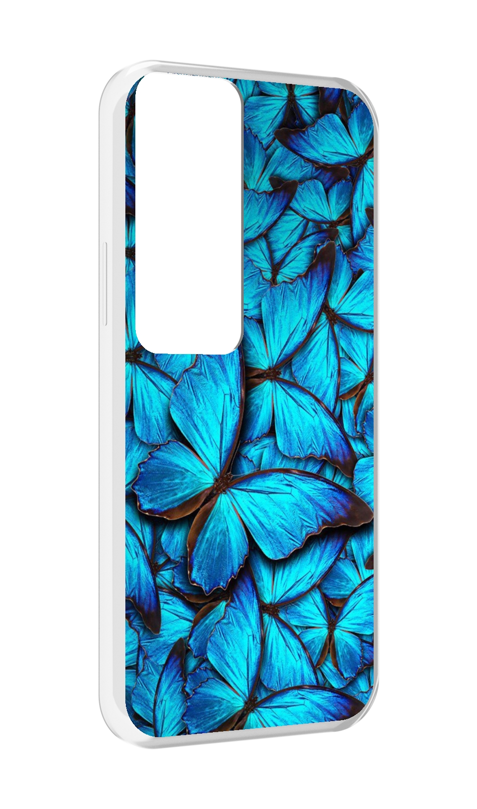 

Чехол MyPads бирюзовые бабочки для Tecno Pova Neo 2, Прозрачный, Tocco