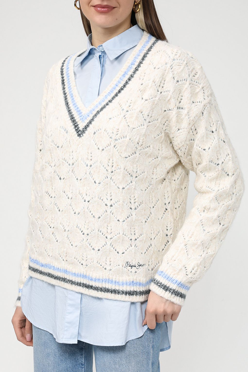 

Пуловер женский Pepe Jeans PL702077 белый M, PL702077
