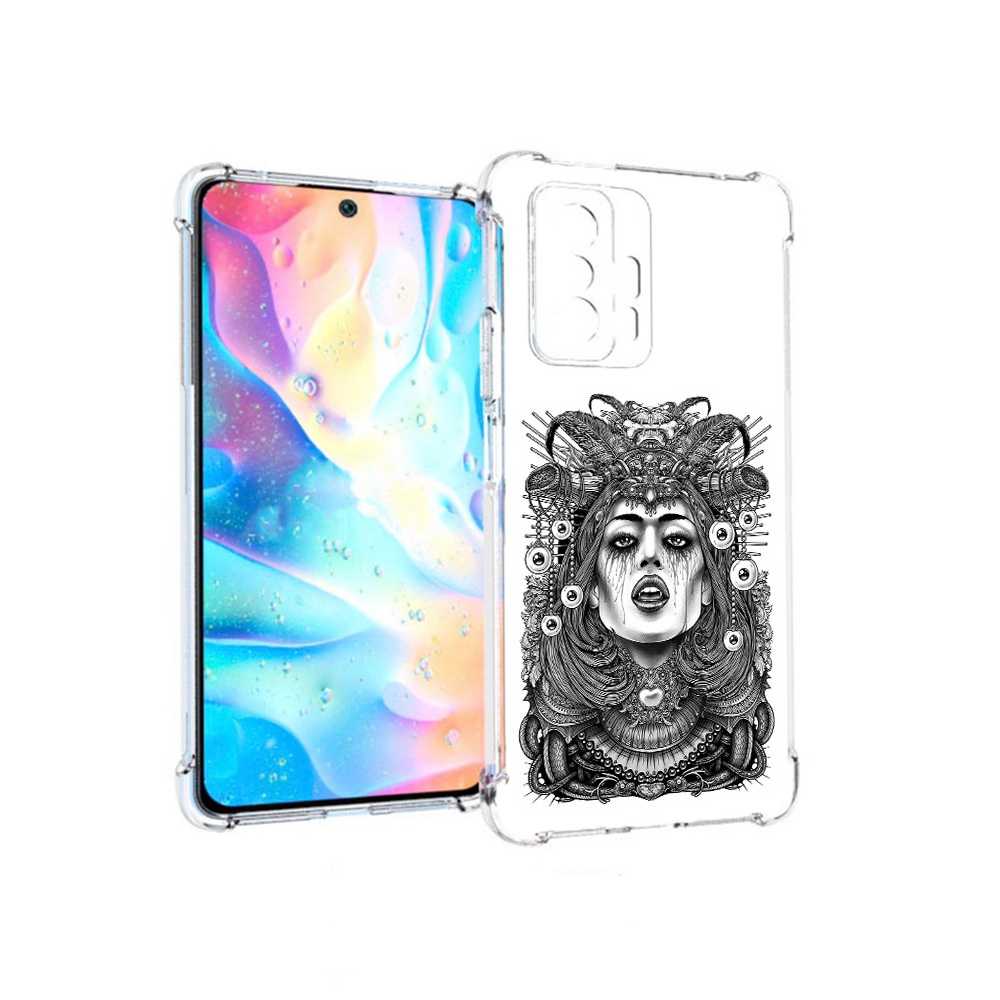 

Чехол MyPads Tocco для Xiaomi 11T Pro портрет девушки черно белый (PT163474.285.551), Прозрачный, Tocco
