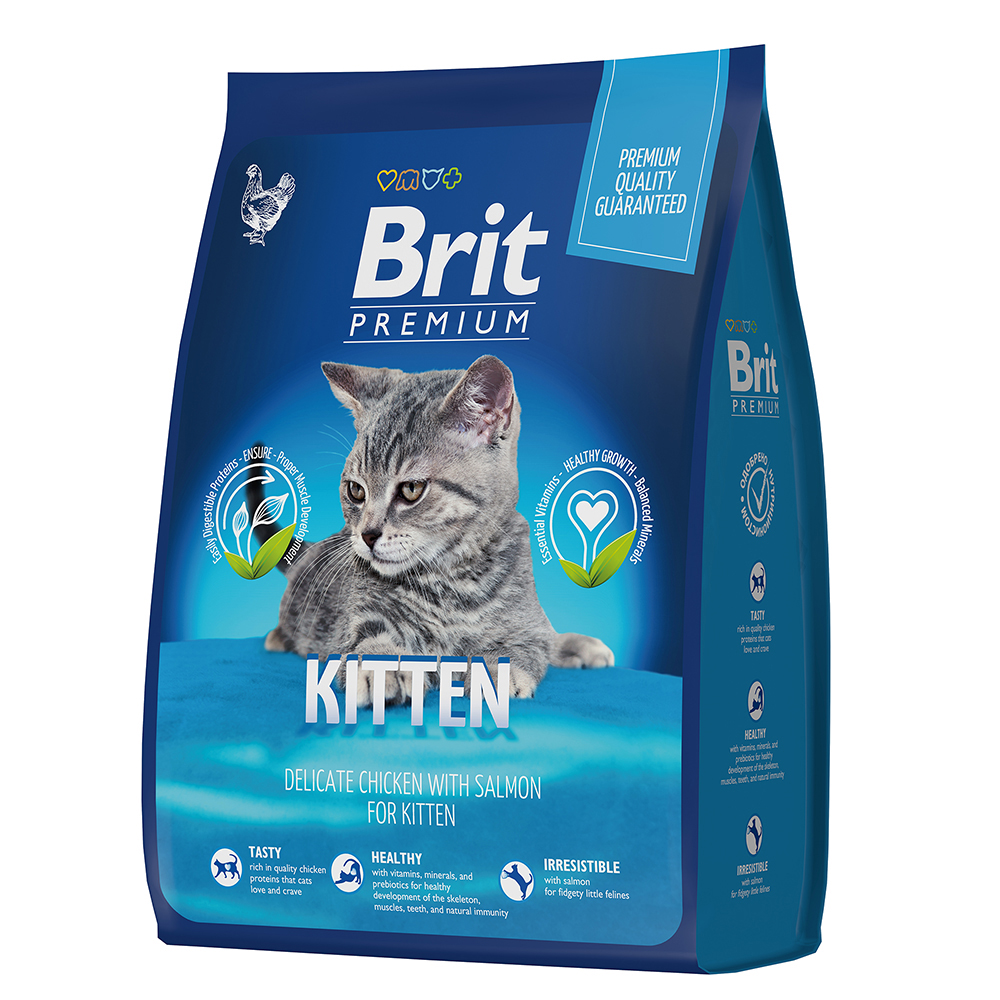 фото Сухой корм для котят brit premium cat kitten курица; 0.4кг