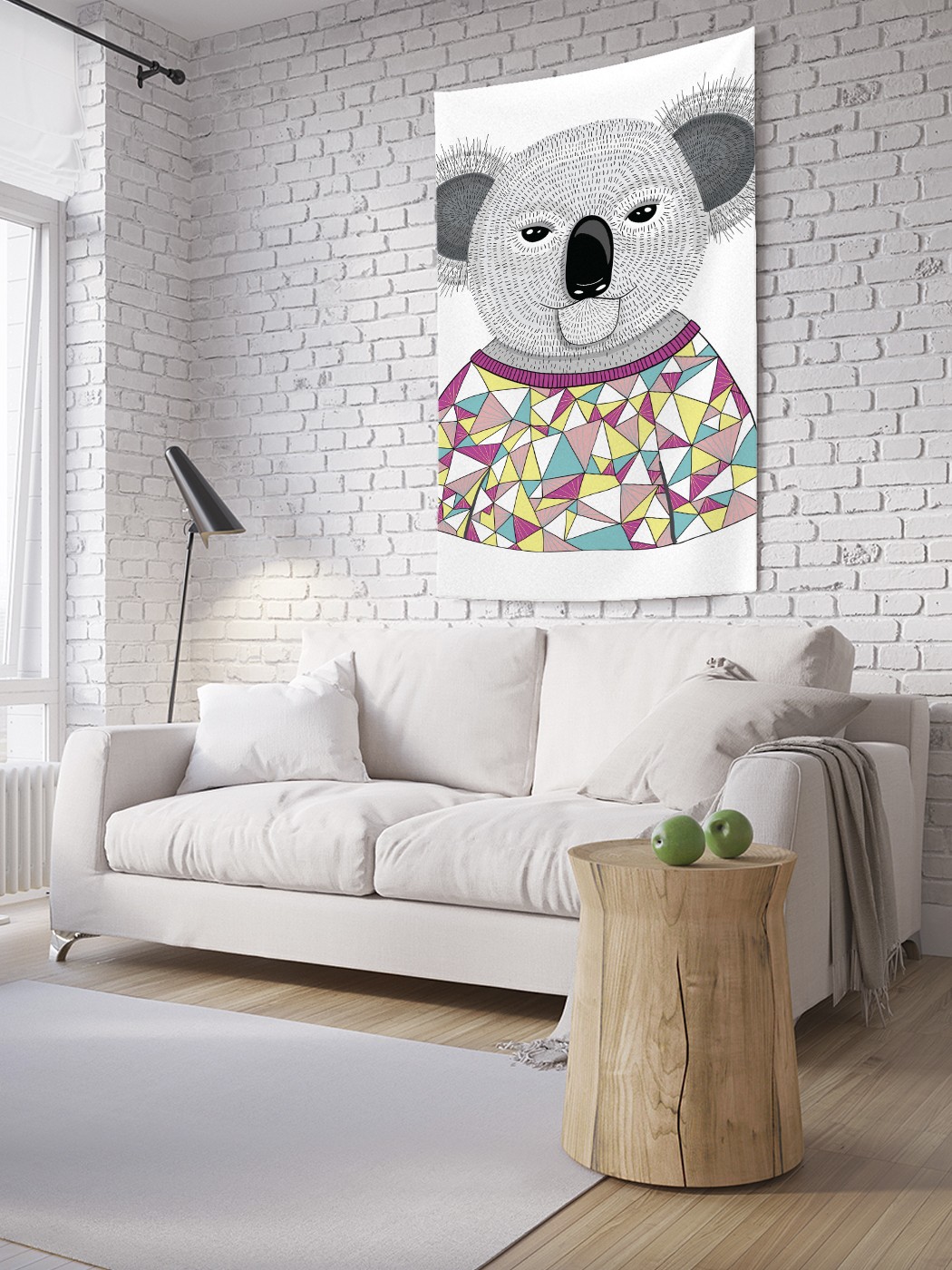фото Вертикальное фотопанно на стену joyarty "панда в футболке", 150x200 см