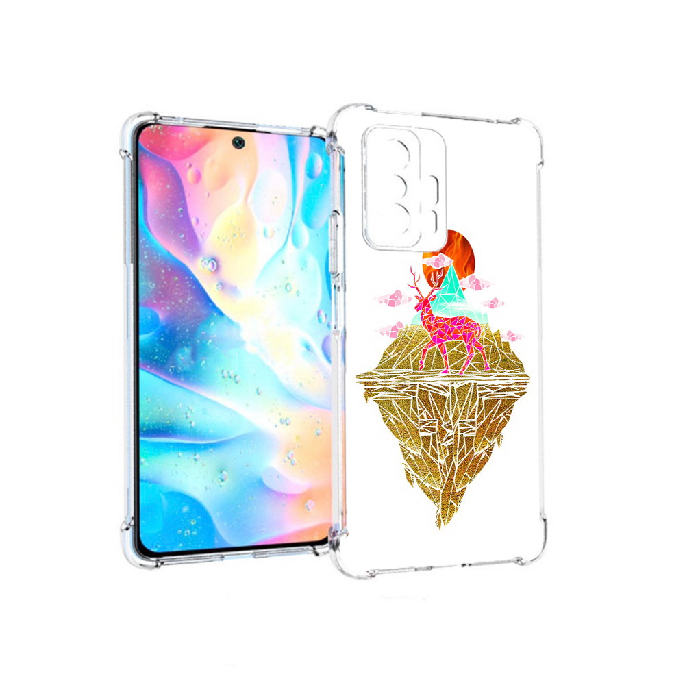 

Чехол MyPads Tocco для Xiaomi 11T Pro розовый олень абстракция (PT163474.285.586), Прозрачный, Tocco