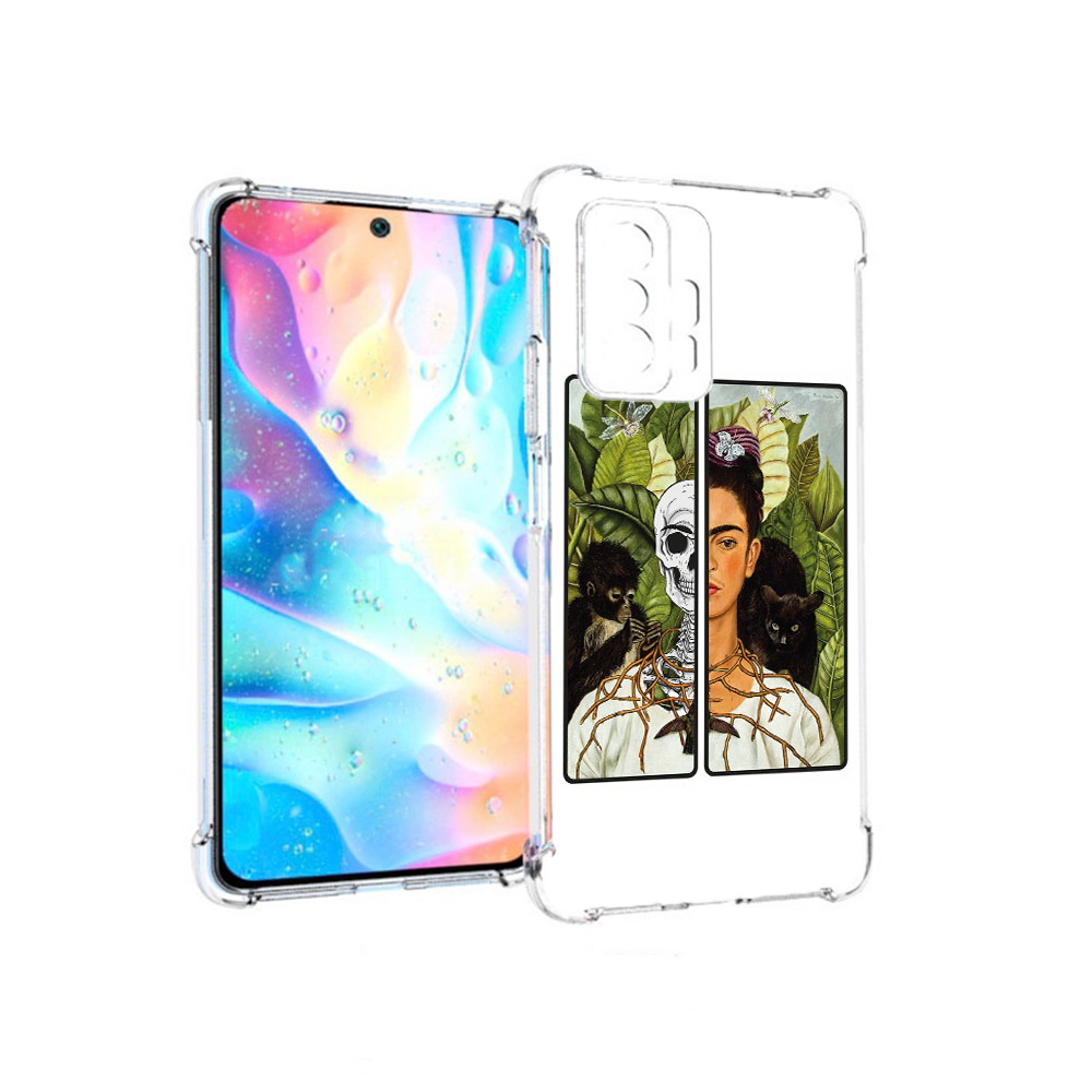 

Чехол MyPads Tocco для Xiaomi 11T Pro сдвоенная картинка девушка скелет (PT163474.285.595), Прозрачный, Tocco