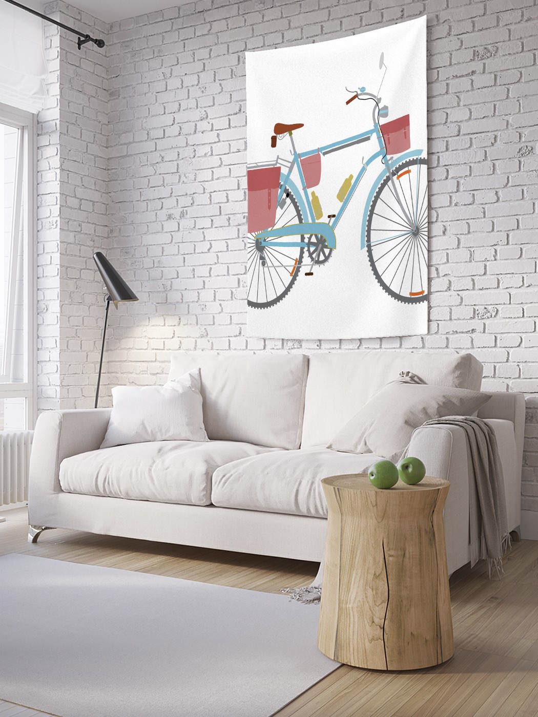 фото Вертикальное фотопанно на стену joyarty "велосипед для туризма", 150x200 см