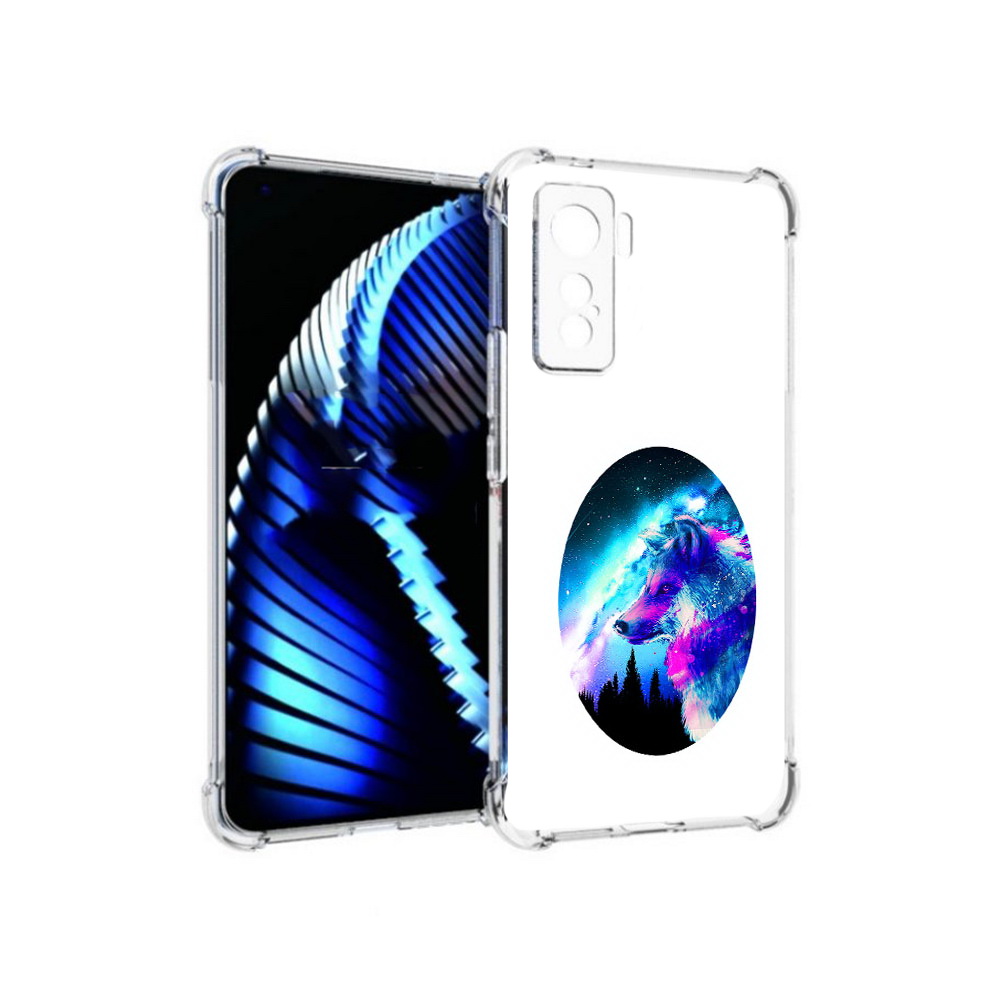 

Чехол MyPads Tocco для Vivo iQOO 5 голубой волк, Прозрачный, Tocco
