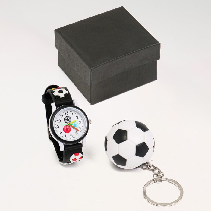 фото Подарочный набор "футбол" 2 в 1: наручные часы, брелок nobrand