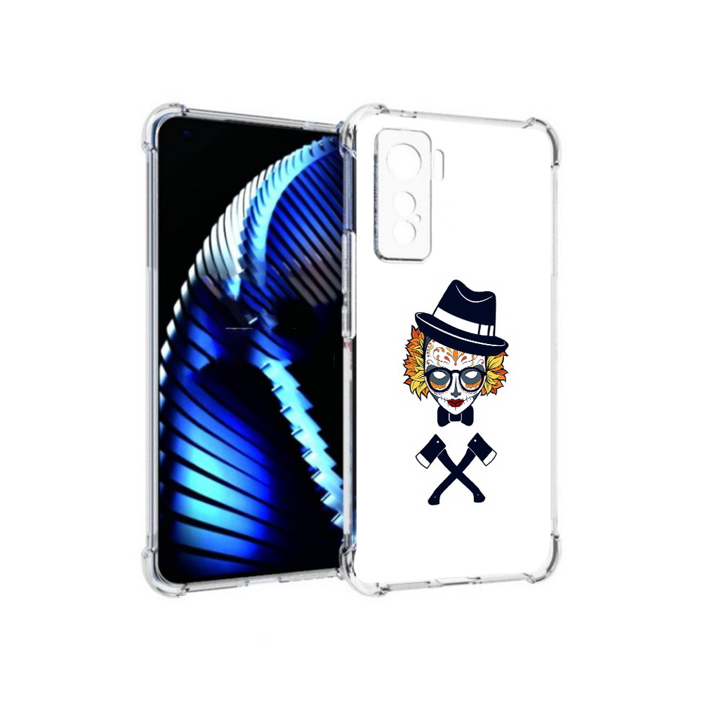 

Чехол MyPads Tocco для Vivo iQOO 5 девушка в маске с топорами рисунок, Прозрачный, Tocco