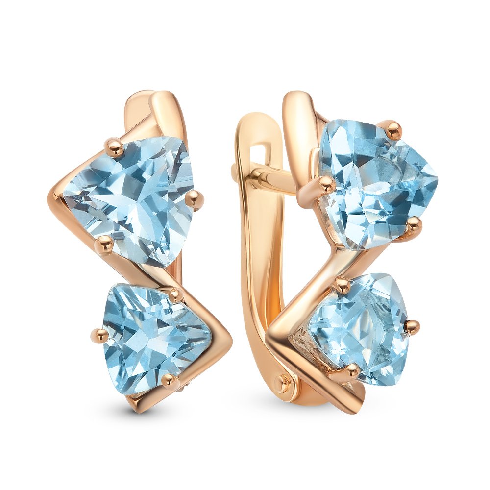 

Серьги из красного золота 585Gold 202007305, топаз, 202007305