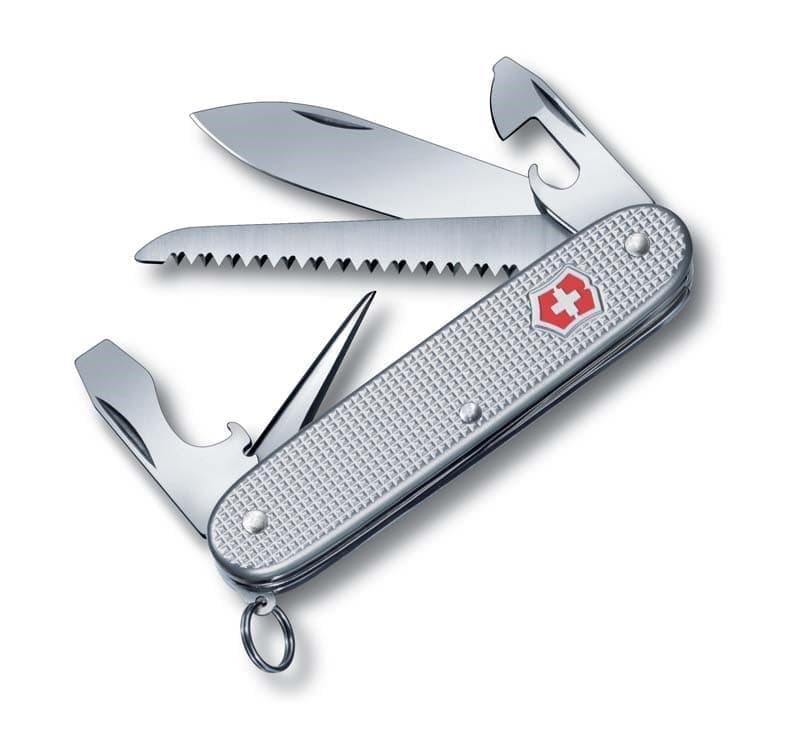 

Нож перочинный VICTORINOX Farmer, 93 мм, 9 функций, алюминиевая рукоять, серебристый, Серый, Farmer