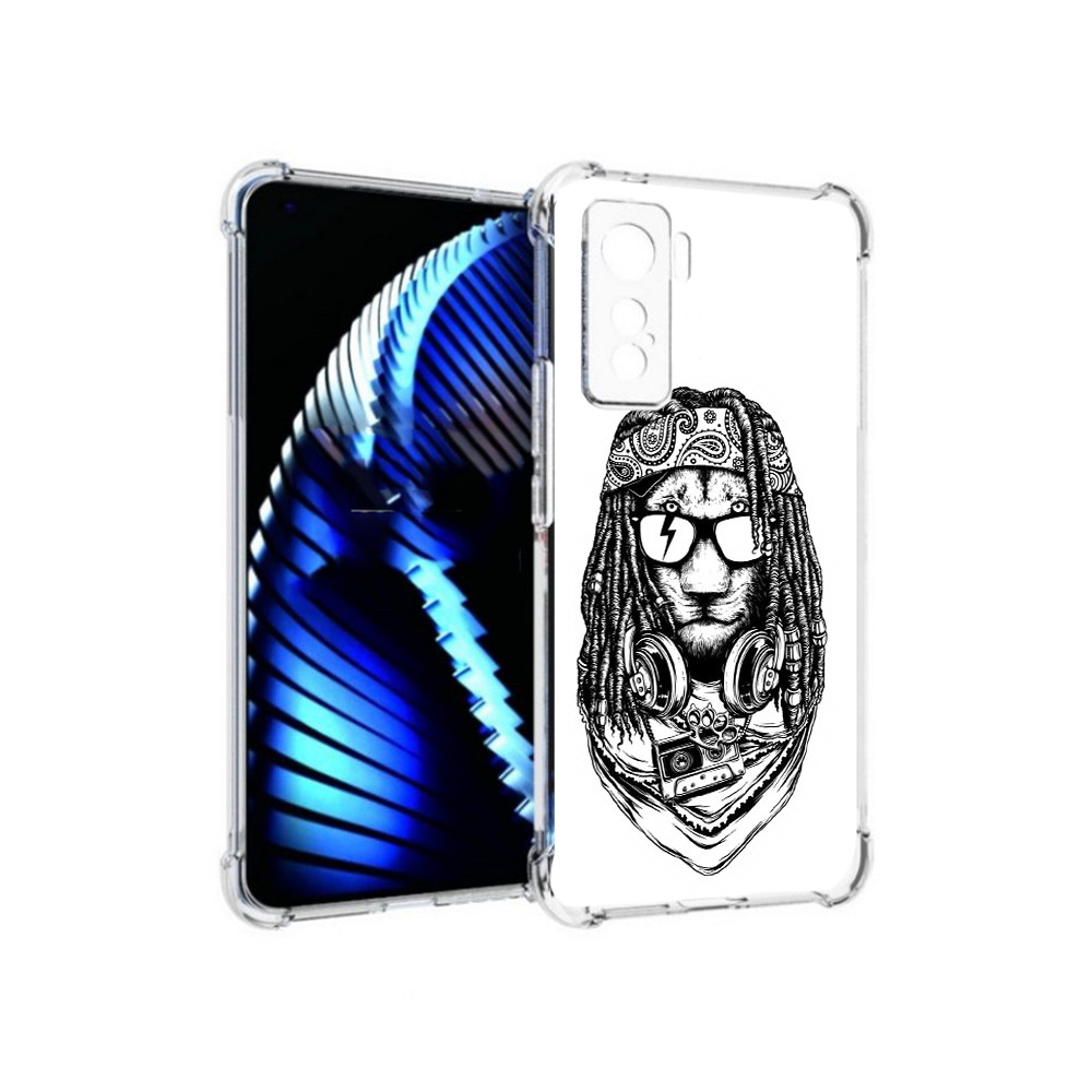 

Чехол MyPads Tocco для Vivo iQOO 5 дреды льва, Прозрачный, Tocco