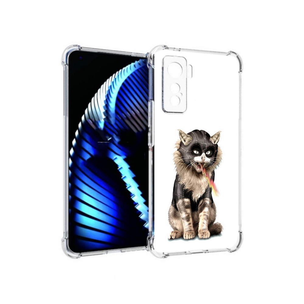 

Чехол MyPads Tocco для Vivo iQOO 5 дьяволский кот, Прозрачный, Tocco