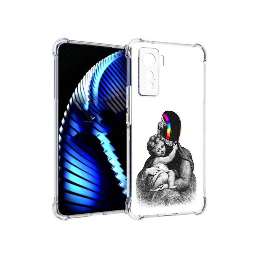 

Чехол MyPads Tocco для Vivo iQOO 5 защитник в шлеме, Прозрачный, Tocco