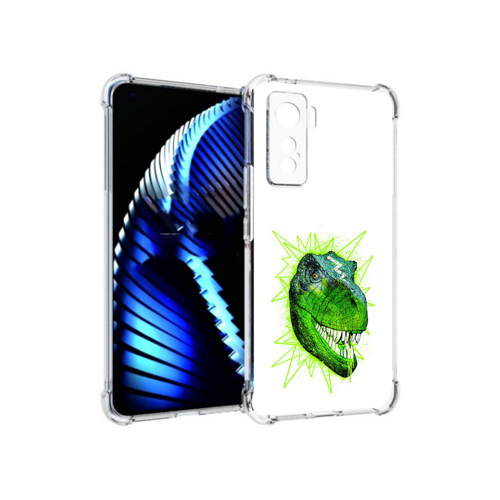 

Чехол MyPads Tocco для Vivo iQOO 5 зеленый динозавр, Прозрачный, Tocco