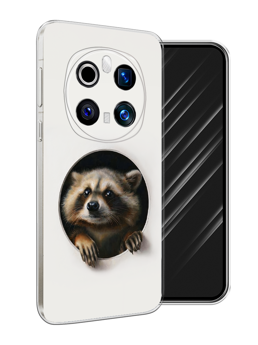 

Чехол Awog на Honor Magic 7 Pro "Любопытный енот", Коричневый;черный;белый, 6125650-1
