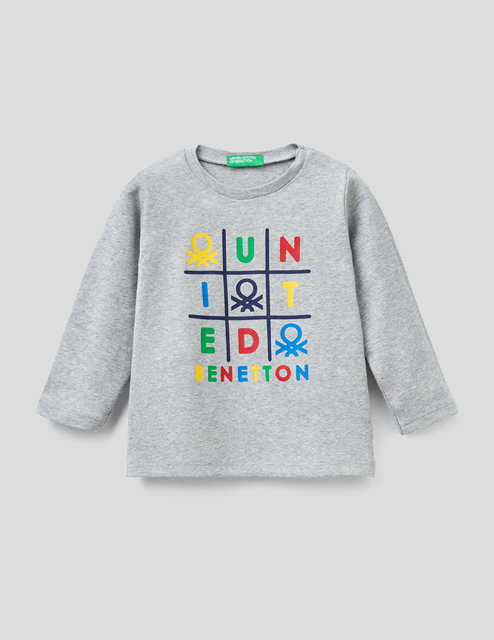 фото Лонгслив для мальчиков benetton цв. серый р.74 united colors of benetton