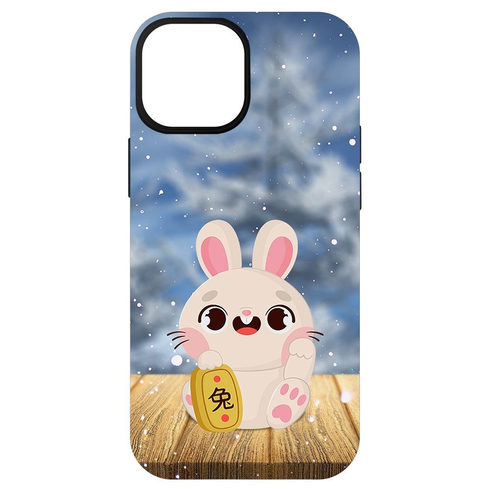 

Чехол-накладка Krutoff Софт Кейс Год кролика для iPhone 13 mini черный
