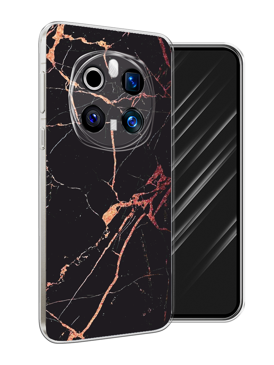 

Чехол Awog на Honor Magic 7 Pro "Мрамор розовое золото", Черный;розовый, 6125650-1