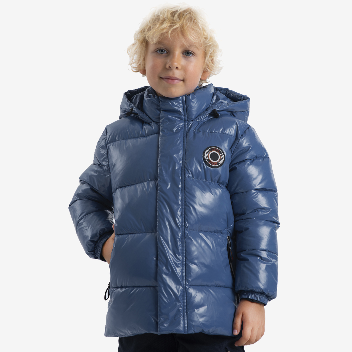 Куртка детская Kapika IKBCK06-Z2, цвет синий, размер 110 серая куртка пуховик с капюшоном outhere детская