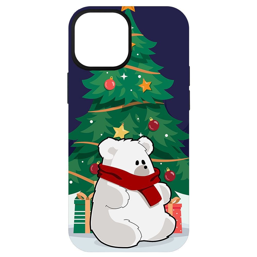 Чехол-накладка Krutoff Софт Кейс Медвежонок для iPhone 13 mini черный