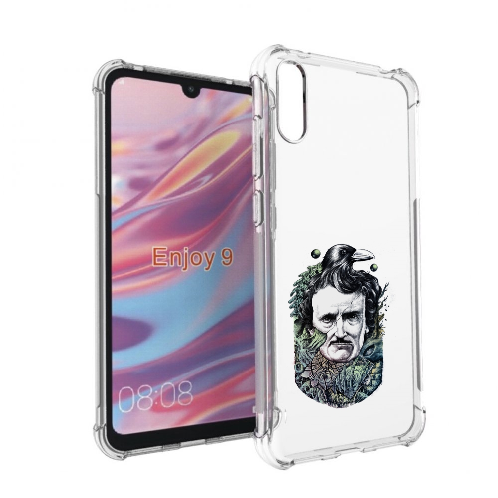 Чехол бампер MyPads Эдгар Аллан с вороном для Huawei Enjoy 9.