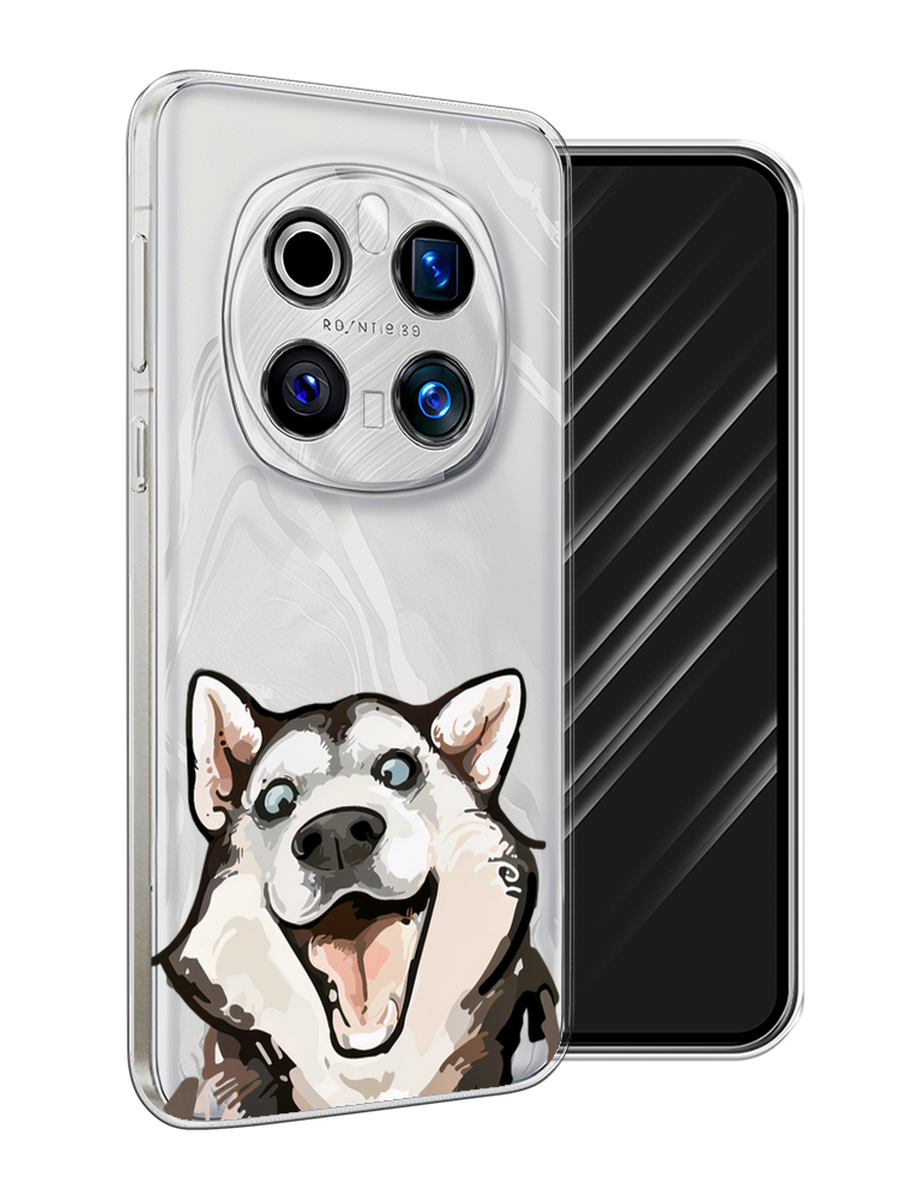 

Чехол Awog на Honor Magic 7 Pro "Радостный хаски", Белый;голубой;черный, 6125650-1