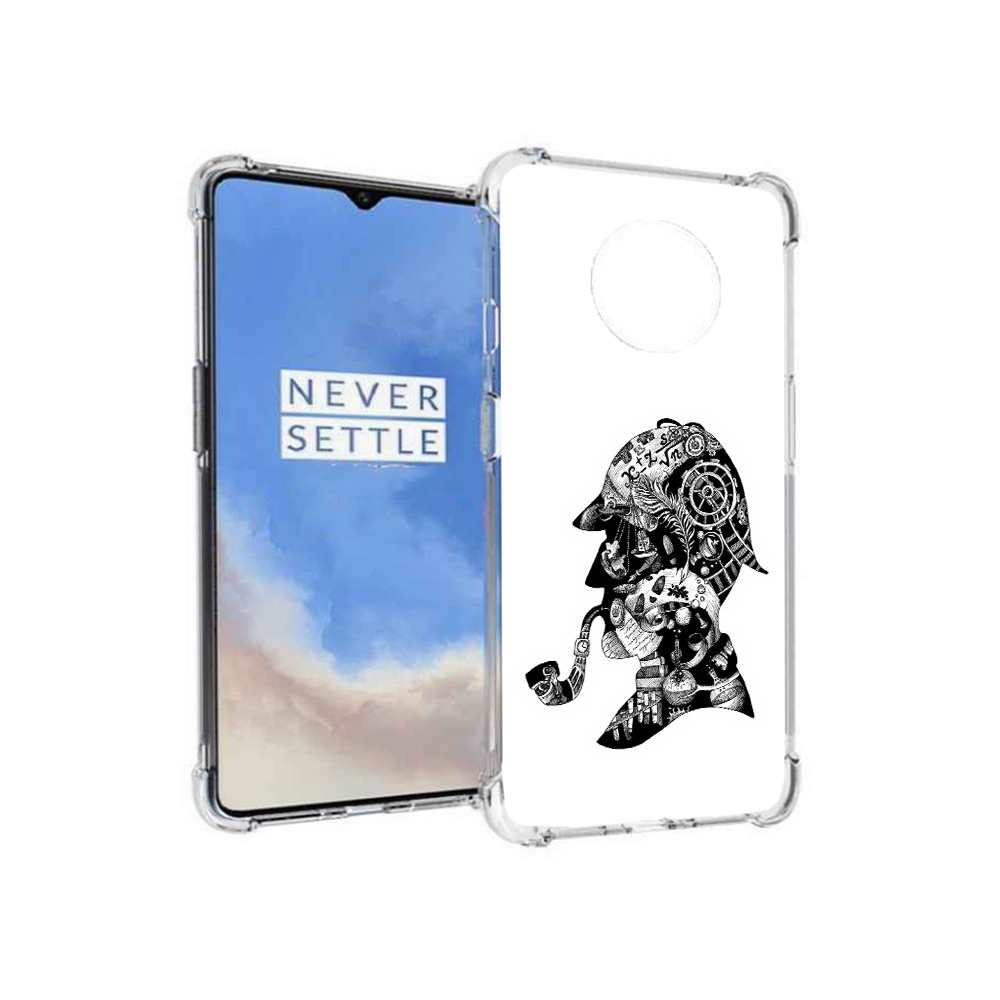 

Чехол MyPads Tocco для OnePlus 7T мужчина с трубкой абстракция (PT227044.138.488), Прозрачный, Tocco
