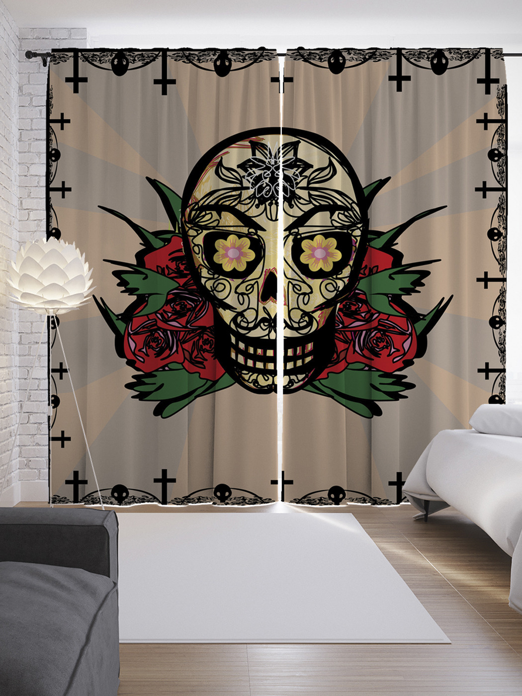 

Шторы JoyArty с фотопечатью "Смертельные краски" из сатена, 290х265 см, Смертельные краски