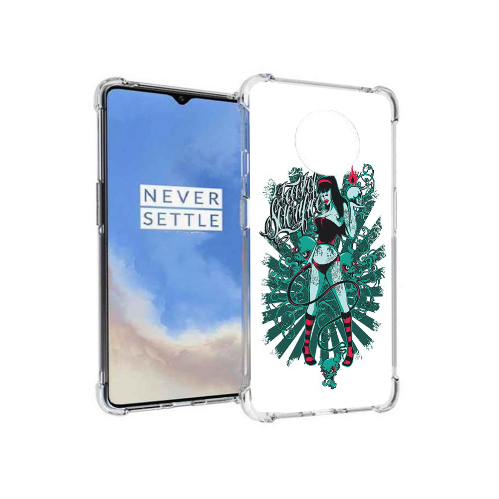 

Чехол MyPads Tocco для OnePlus 7T нарисованная девушка в татуировках (PT227044.138.499), Прозрачный, Tocco